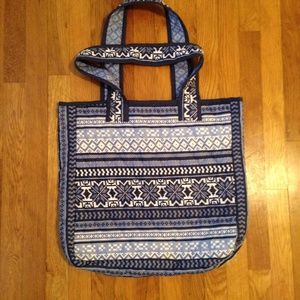 Snowflake Tote Bag Blue Martha Stewart
